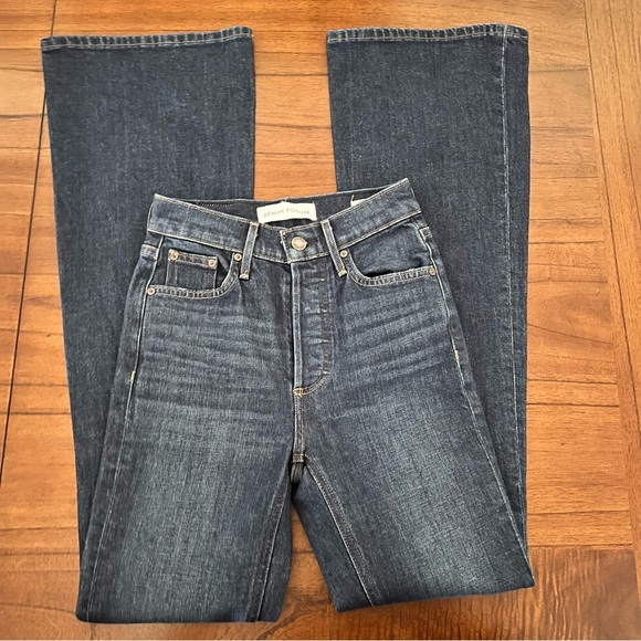 DENIM FORUM Marianne Flare Dark Blue Jeans Size 23 NWOT - Picture 5 of 17